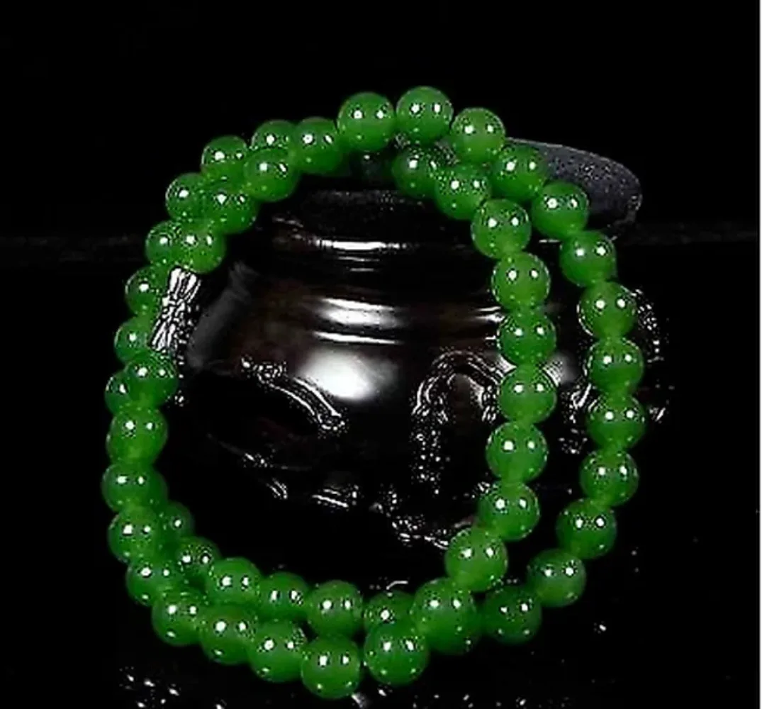Men Accessories Fashion - Oryginalny naturalny naszyjnik z zielonych koralików