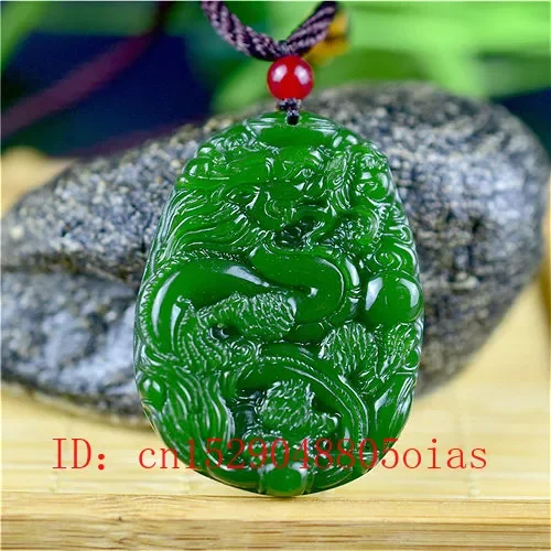 Men Accessories Fashion - Naturalna zieleń chiński Jade wisiorek w
