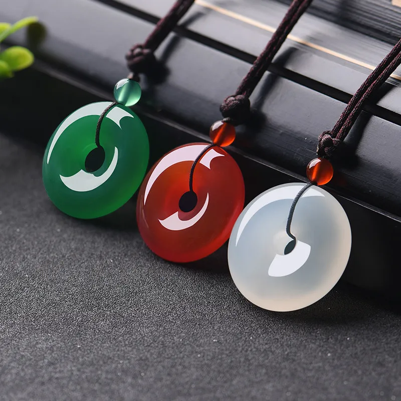 Men Accessories Fashion - Naturalny wielokolorowy jadeitowy wisiorek w kształcie
