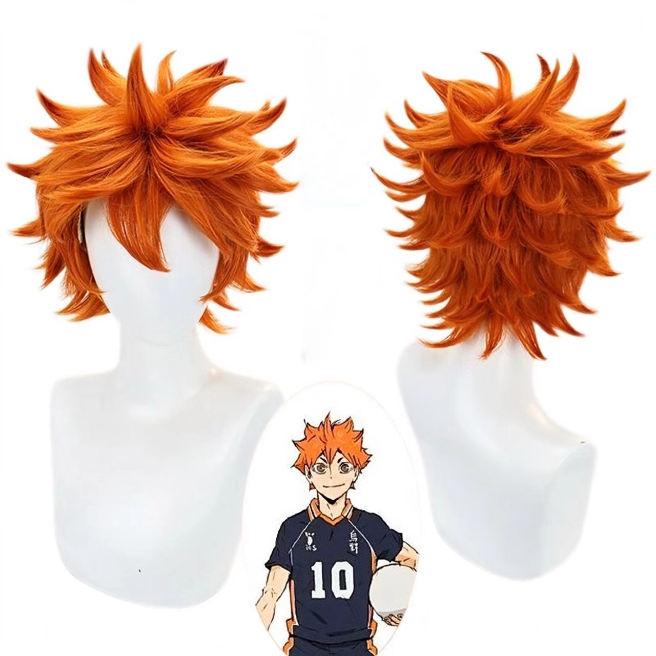 Men'S Volleyball Accessories - Peruka cosplayowa Hinaty Shoyo, jasnopomarańczowa, krótka,