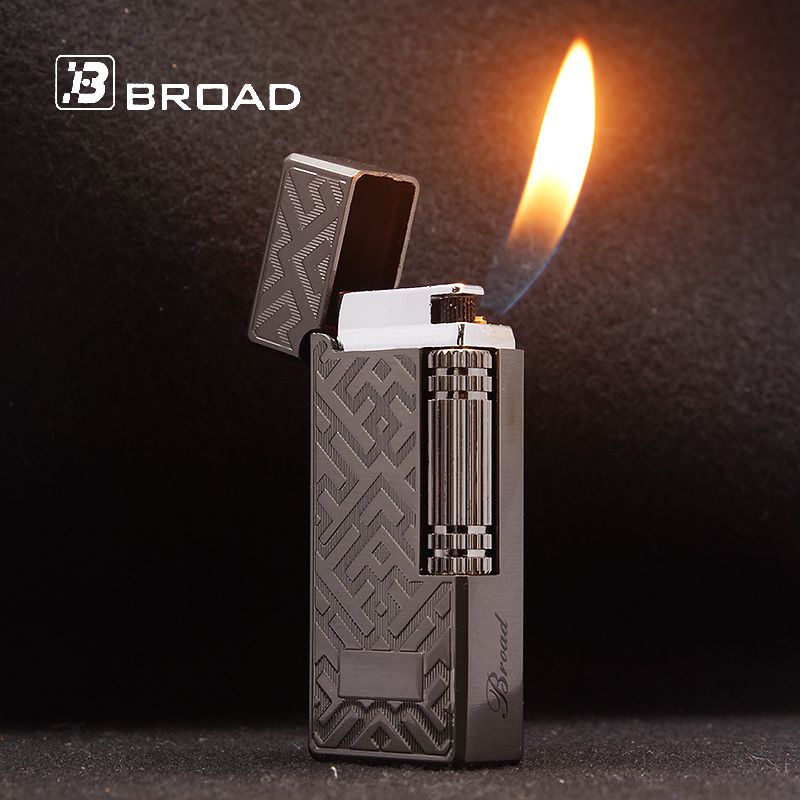 Men Accessories Gadgets - Szeroka zapalniczka gazowa Flint Butan Side