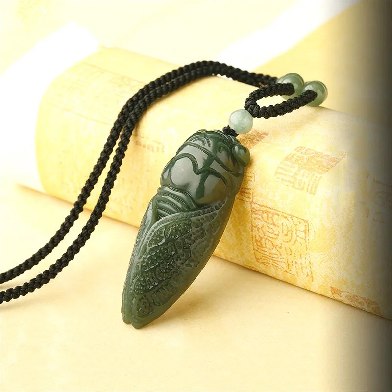 Naturalny Hetian Jade cykada w – Men Accessories Fashion recenzja i cena