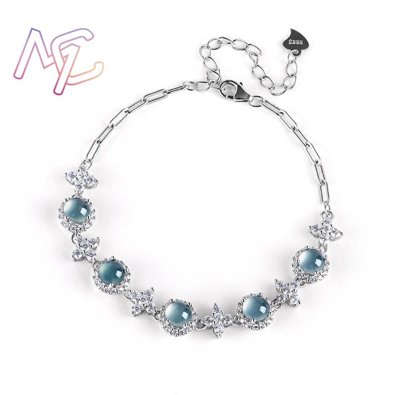 Niebieska bransoletka z jadeit – Men Accessories Fashion recenzja i cena