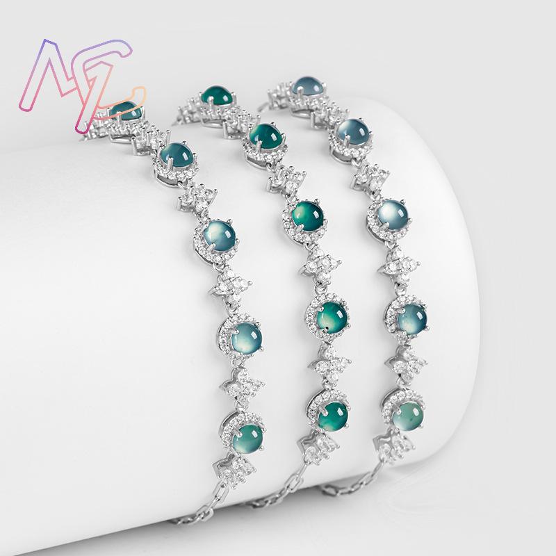 Niebieska bransoletka z jadeit – Men Accessories Fashion recenzja i cena
